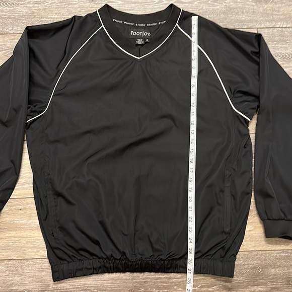 FOOTJOY GOLF WINDBREAKER PULLOVER BLACK SIZE MEDIUM ZIP UP POCKETS - Picture 4 of 7